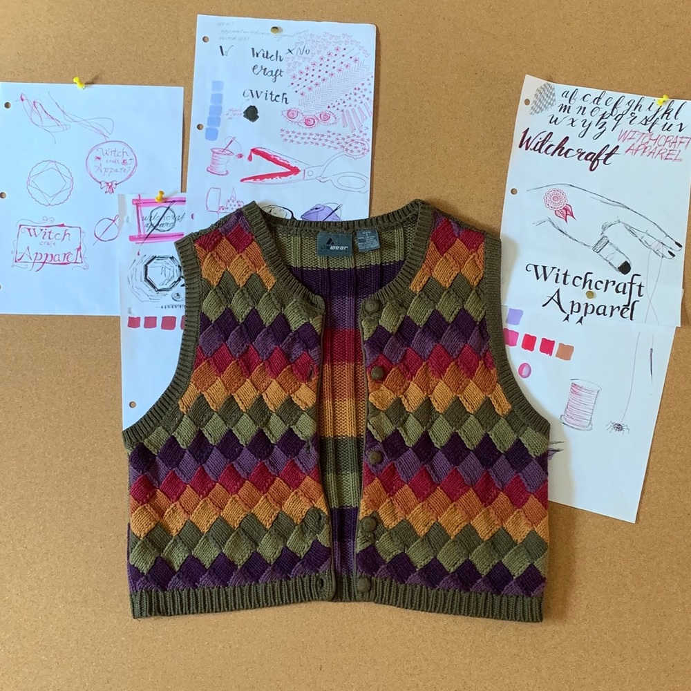 Multi-Colour Knitted Vest 🌈 - Picture 2 of 4